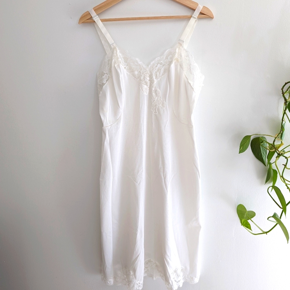 Vintage White Lace Lingerie Slip Dress